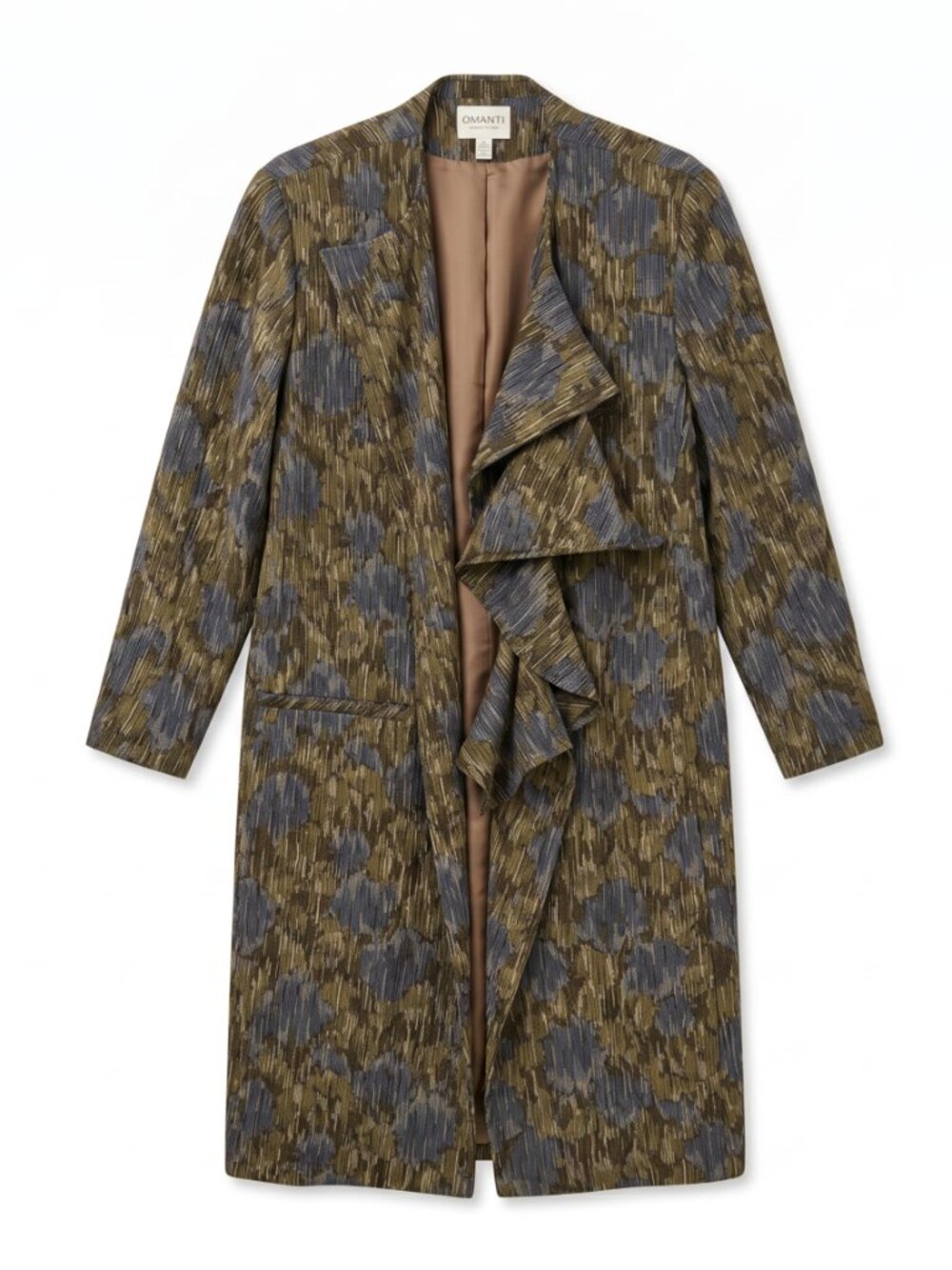 Vintage Omanti Wool Coat with Detachable Collar - Size 10